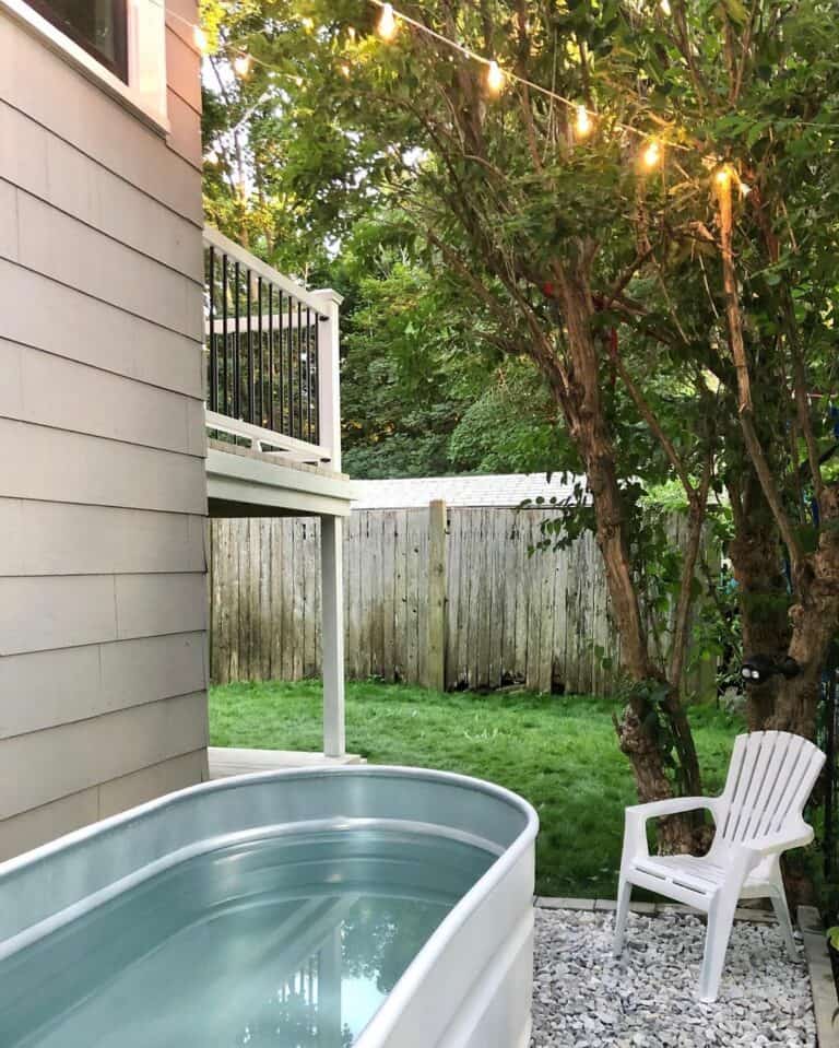 Outdoor Area With Galvanized Metal Tub