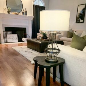 Oversized Ottoman in a Spacious Living Room