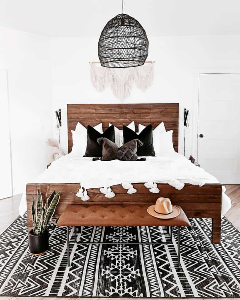 Patterned Rug for a Boho Bedroom