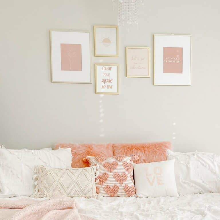 Pink and White Bedroom for Teenage Daughter