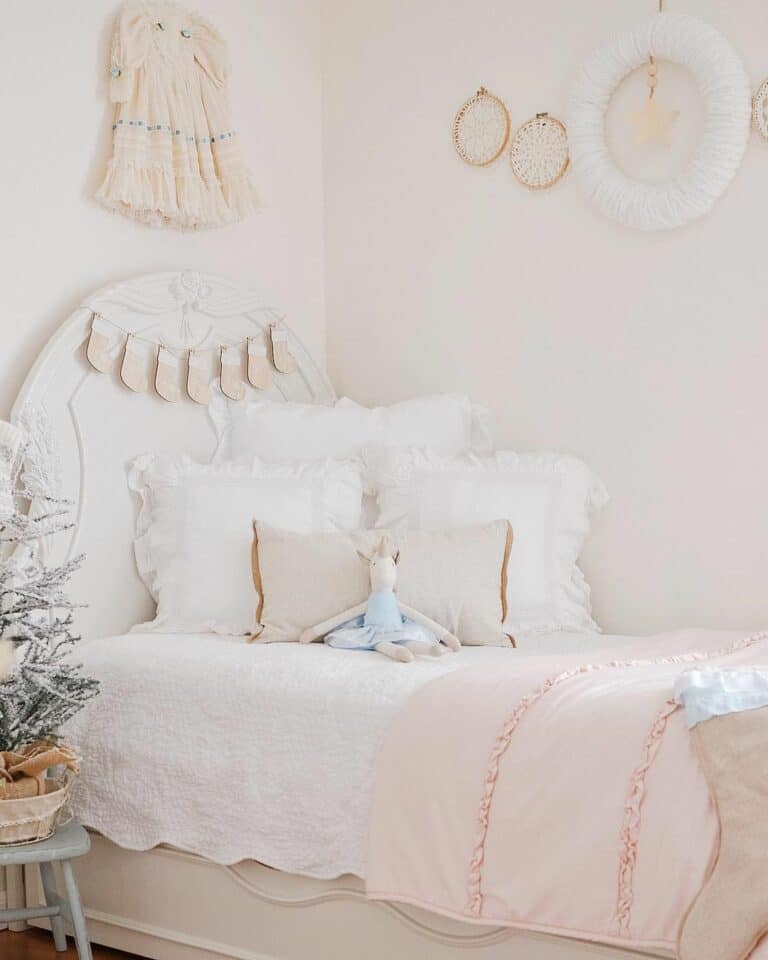 Plush Pillows Accessorize Cottage-style Bedroom