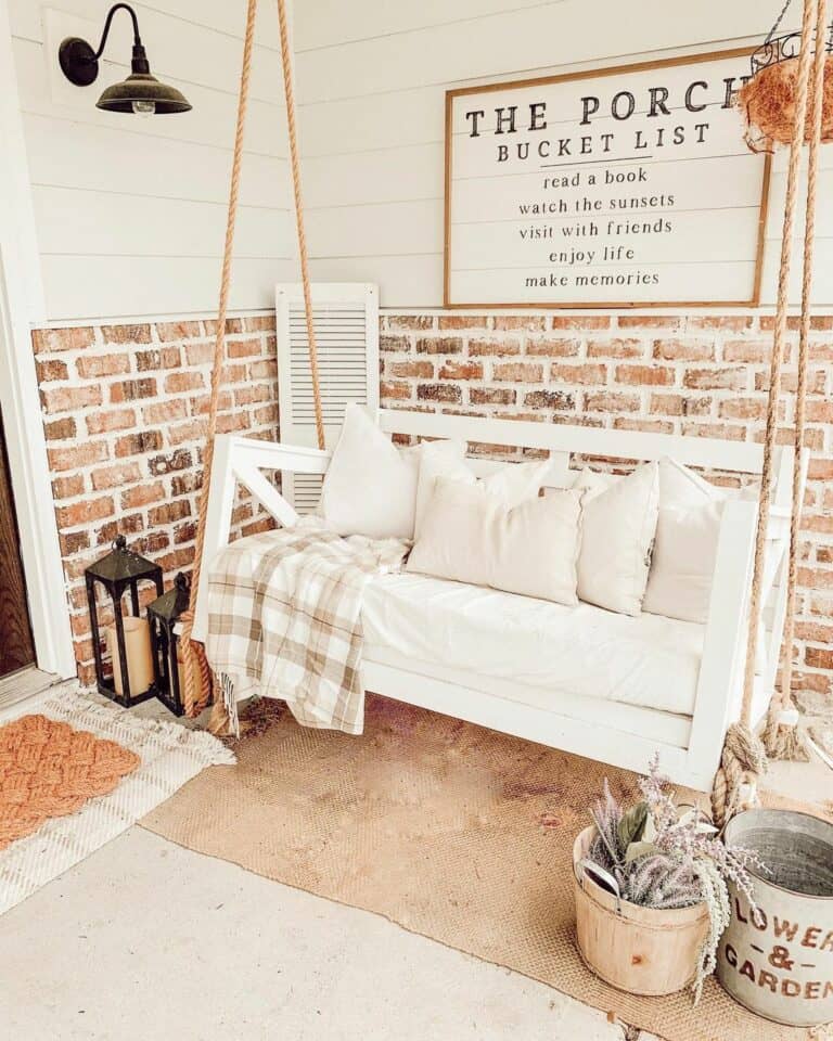 Porch Swing With Matching Cushions