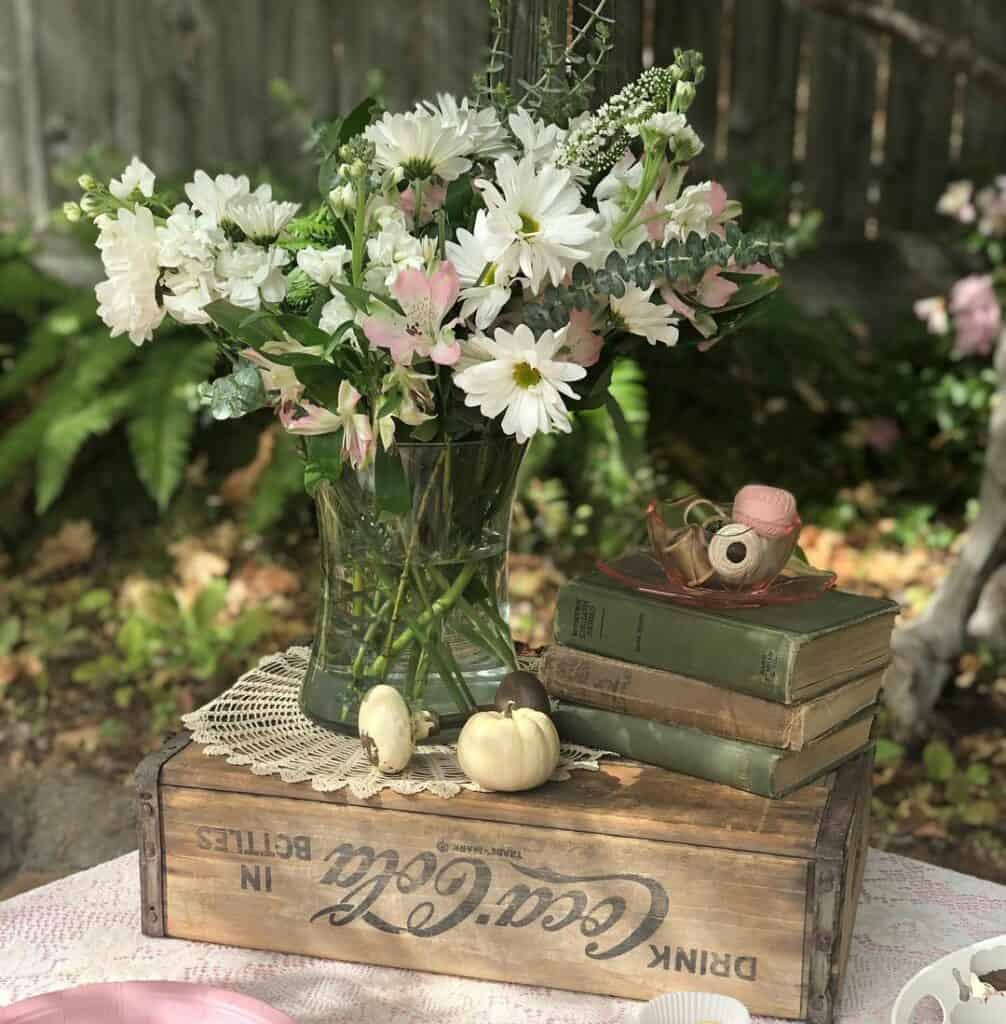 Repurposed Wooden Coca-cola Box With Classic Books