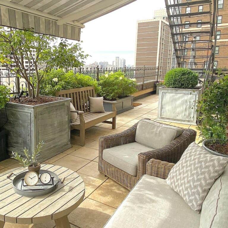 Rooftop Patio With Planters for Trees