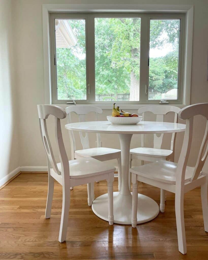 Round White Dining Table With White Chairs Soul & Lane