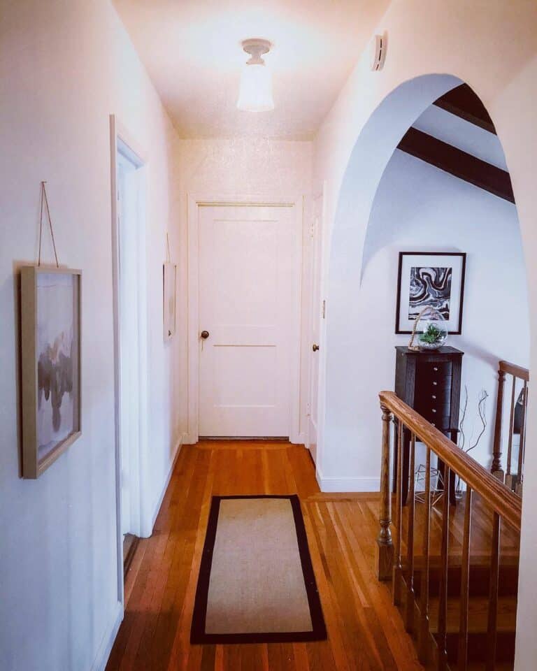 Rustic Elements Added to a Modern Hallway