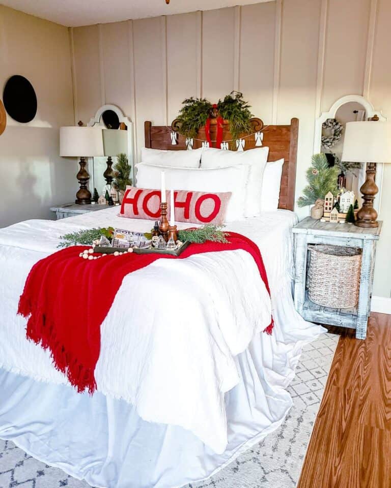 Rustic Gray Painted Wood Bedside Tables