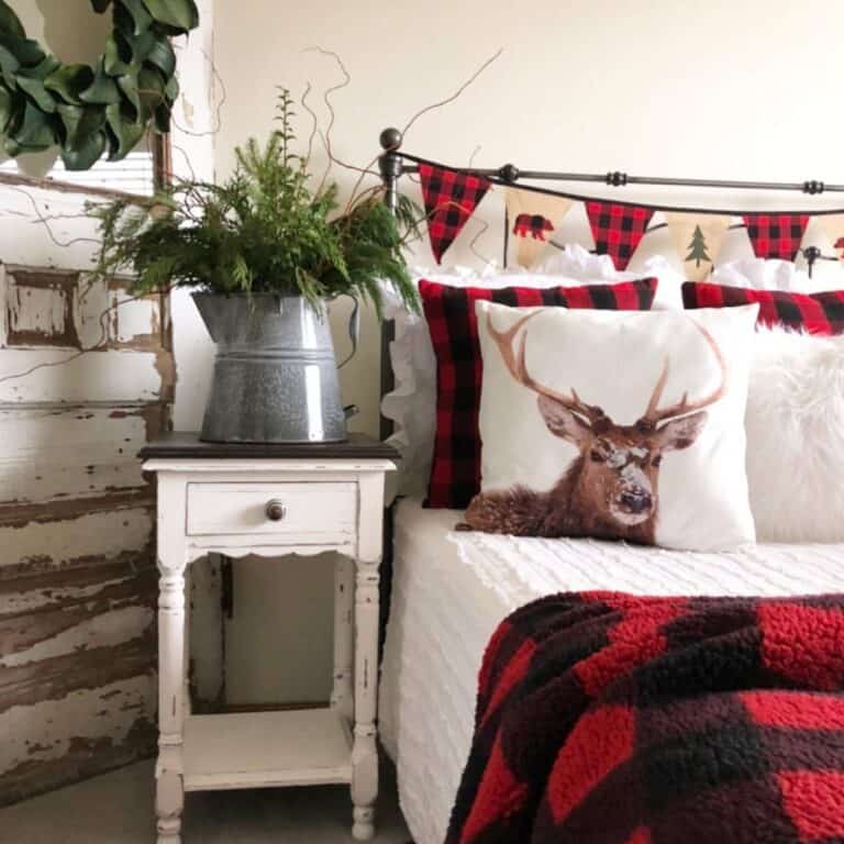 Rustic Two-toned White Bedroom End Table