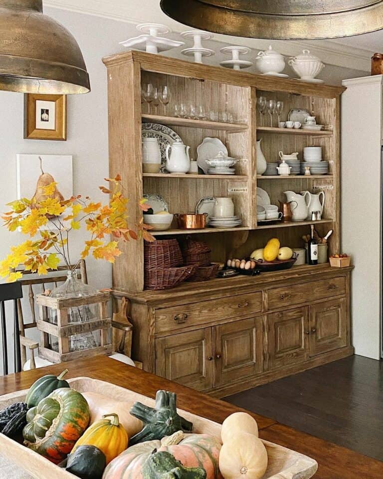 Rustic Wooden Hutch Steals the Show