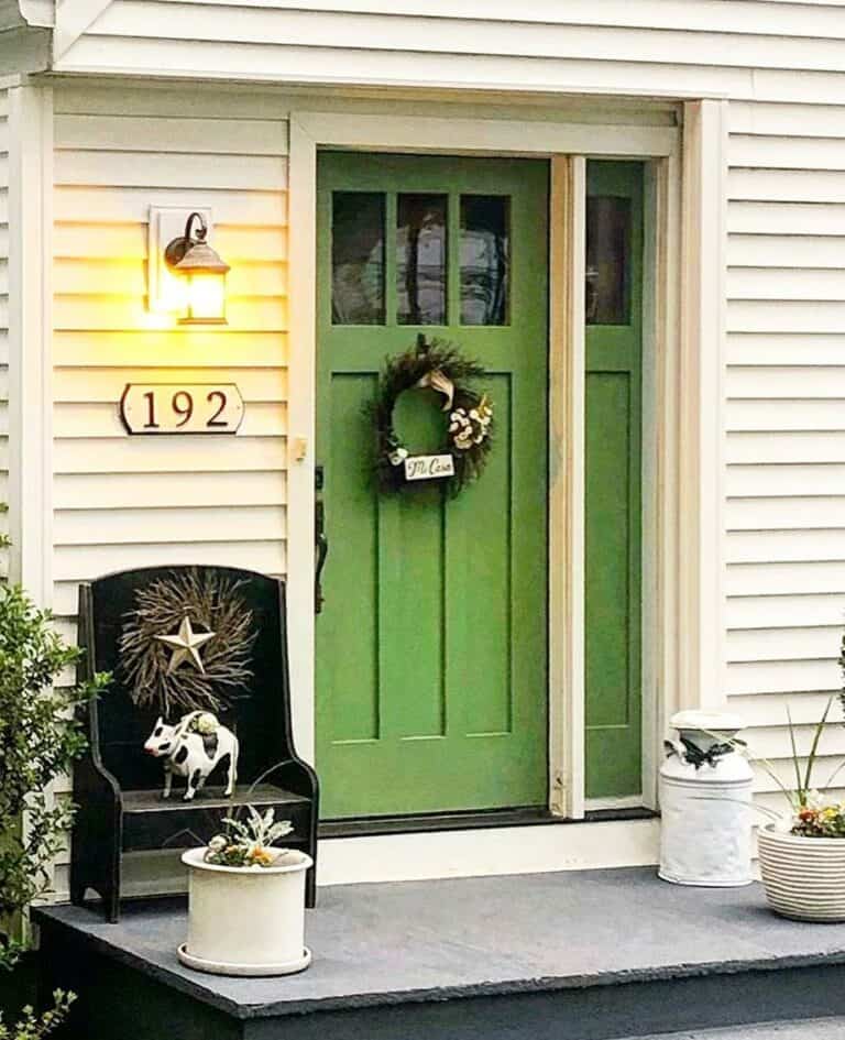 Simple Décor Displayed on a Concrete Porch