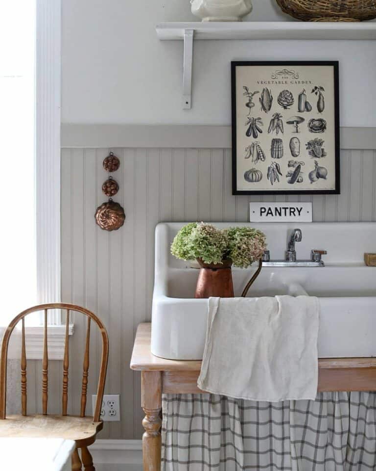 Sink Curtains Enhance a Country Kitchen