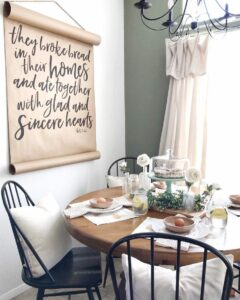 Small Breakfast Area With Calligraphy Scroll Sign