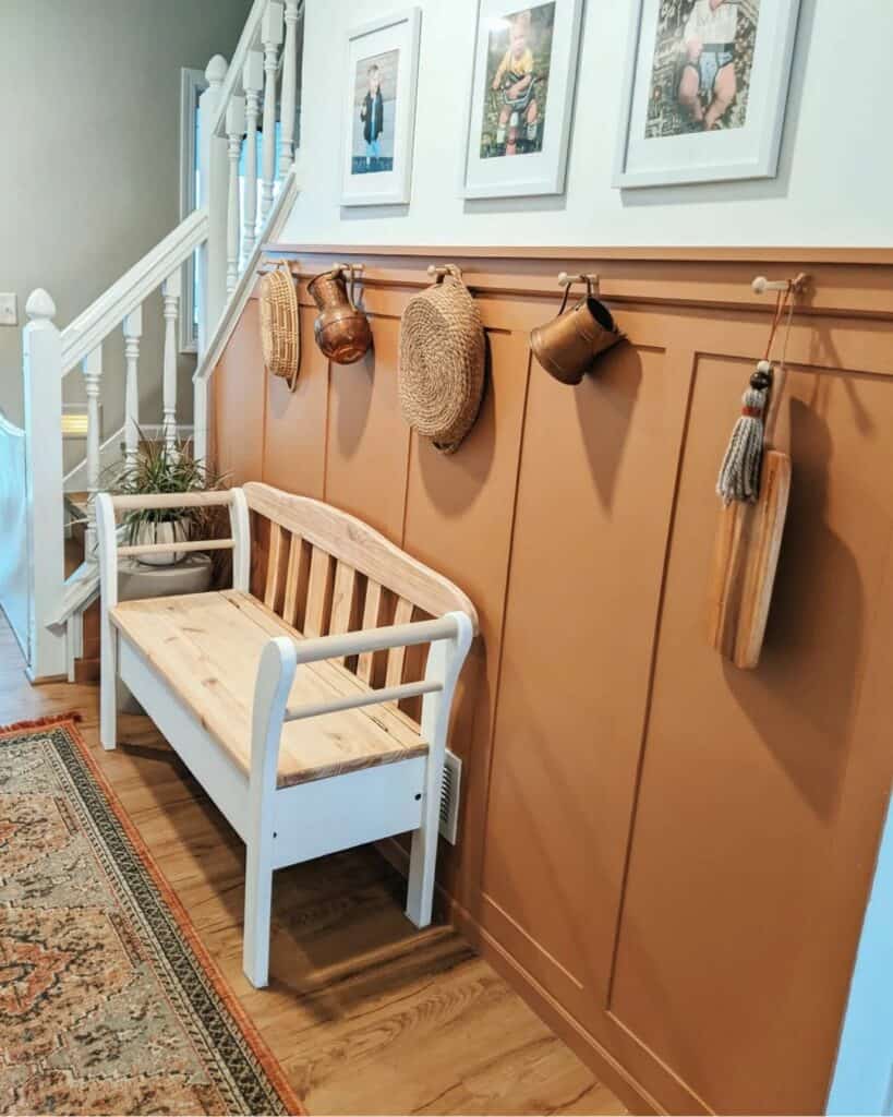Tan Wainscoting Emphasizes Wood Tones