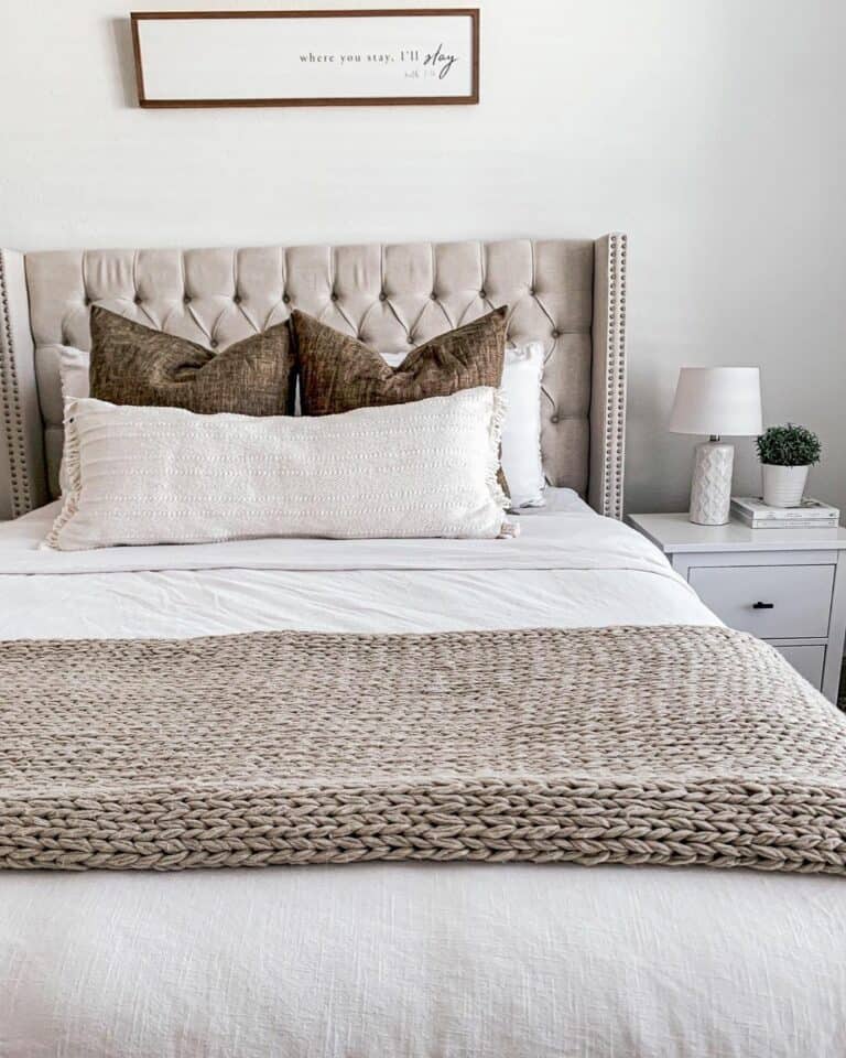 Taupe Bedding Accent Linens for a Neutral Bedroom