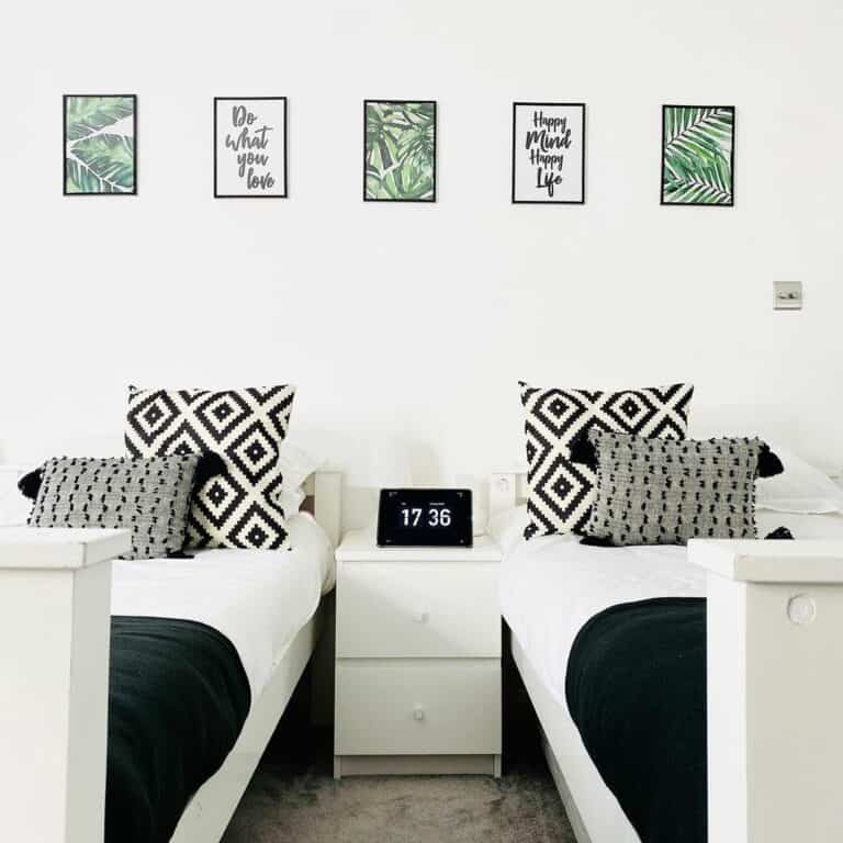 Teen Bedroom With White Twin Beds