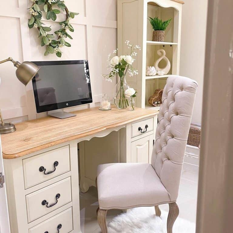 Teen Room With Pink Upholstered Desk Chair
