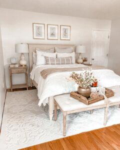 Textured White Rug Highlights Bedroom