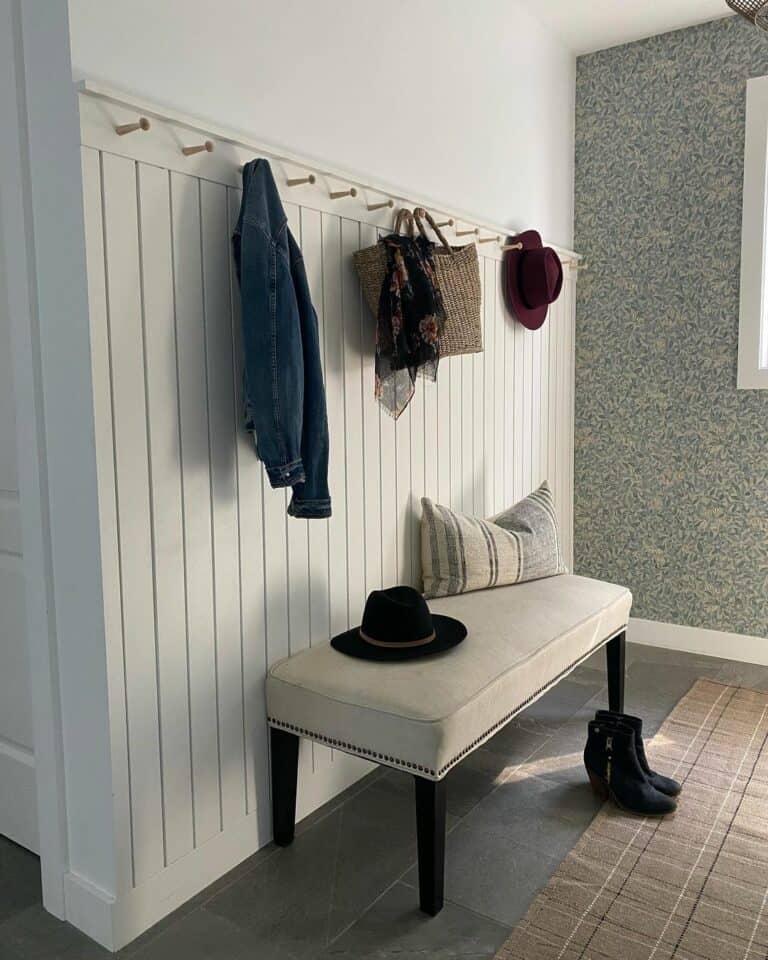 Unholstered Bench as Mudroom Seating