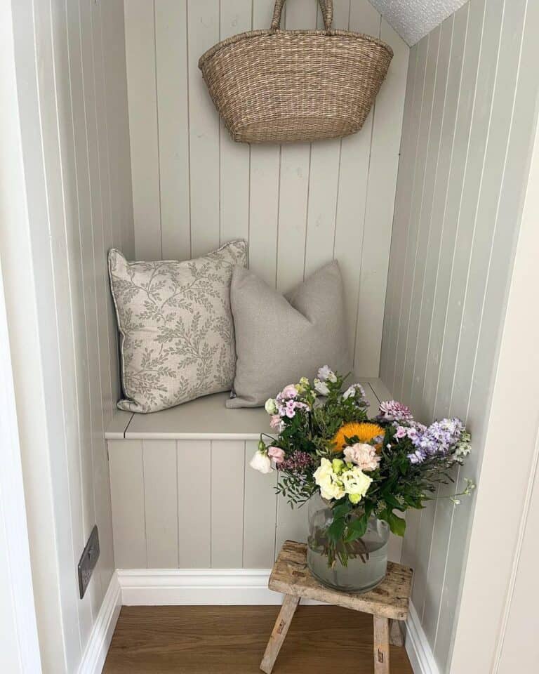 Vertical Shiplap in Cozy Seating Nook