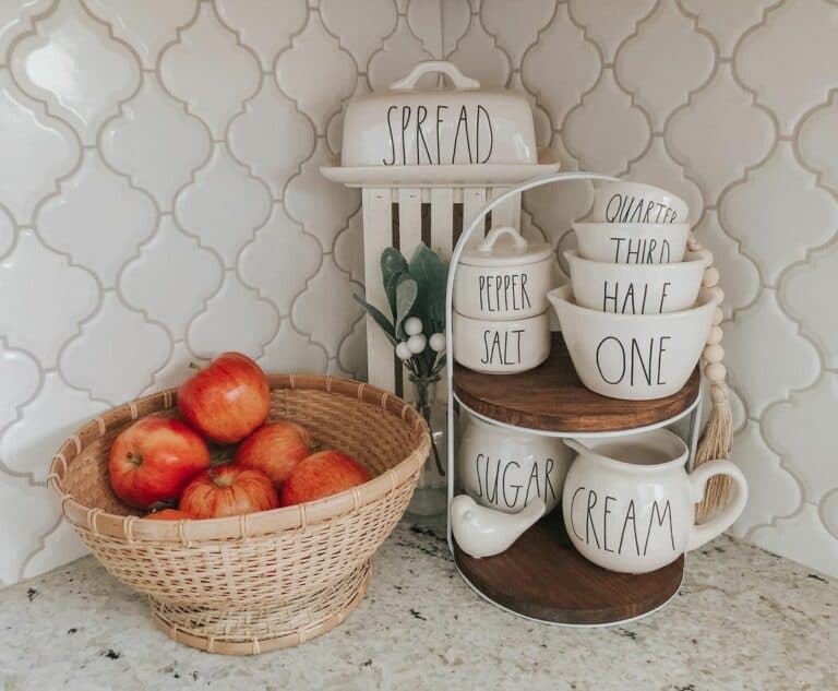 Vintage Accents in a White Country Kitchen