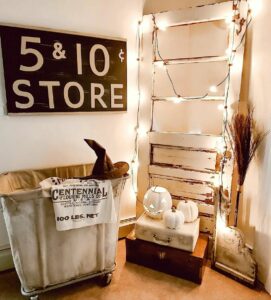 Vintage Décor and Strands of Lights
