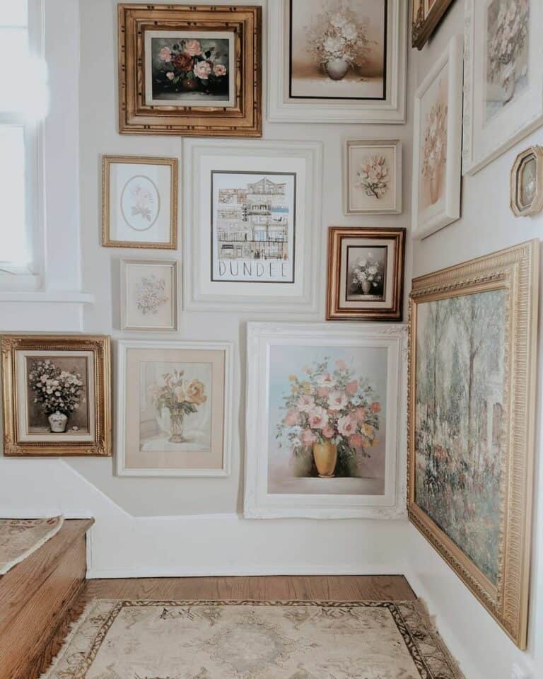 Vintage Entryway With Framed Art