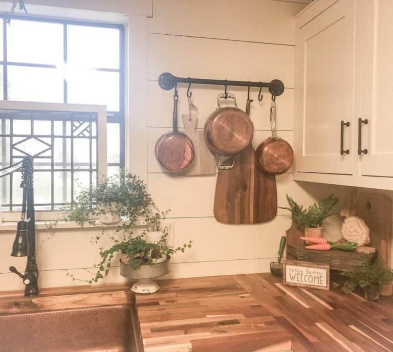 Vintage Farmhouse Kitchen With Rustic Kitchenware