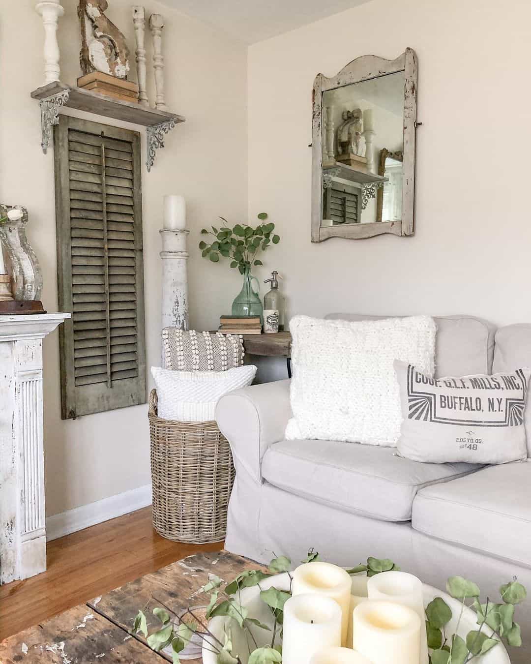 Vintage Furniture With Light Gray Walls - Soul & Lane