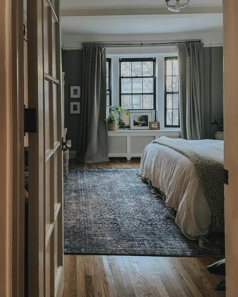 Vintage Green and Gray Bedroom Palette for a Farmhouse