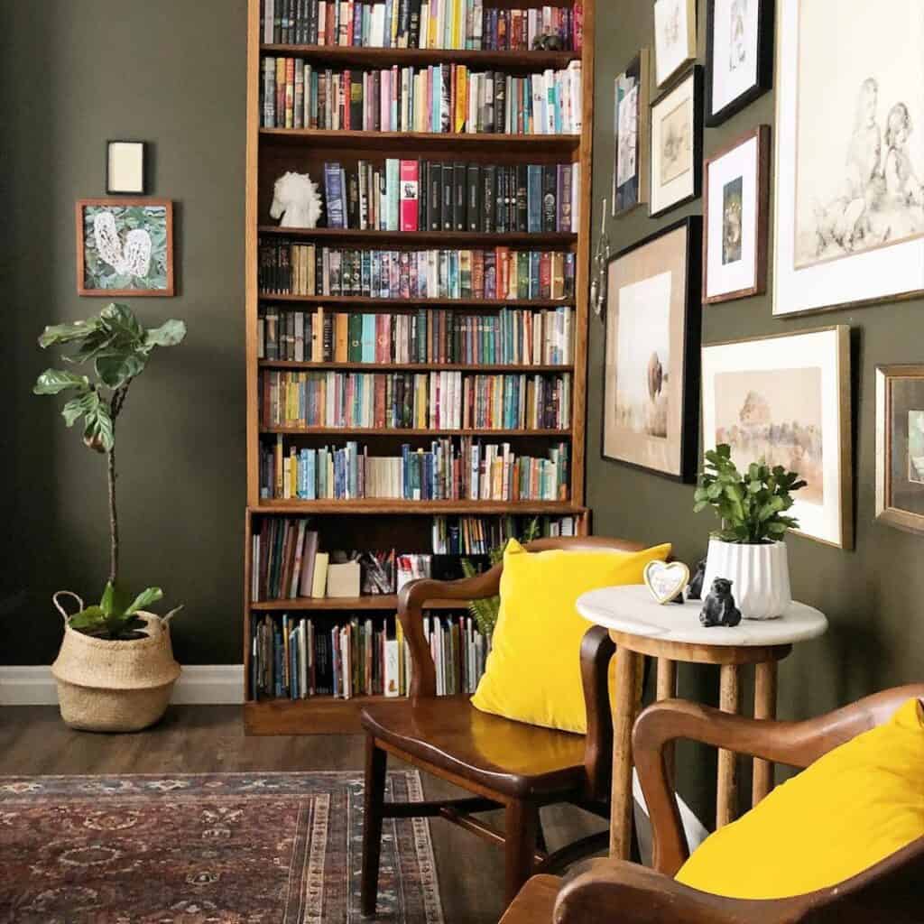 Vintage Reading Space With Wood Accents