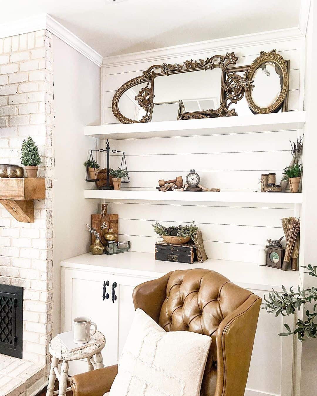 Vintage Shelf Décor for a Modern Farmhouse Living Room Soul & Lane