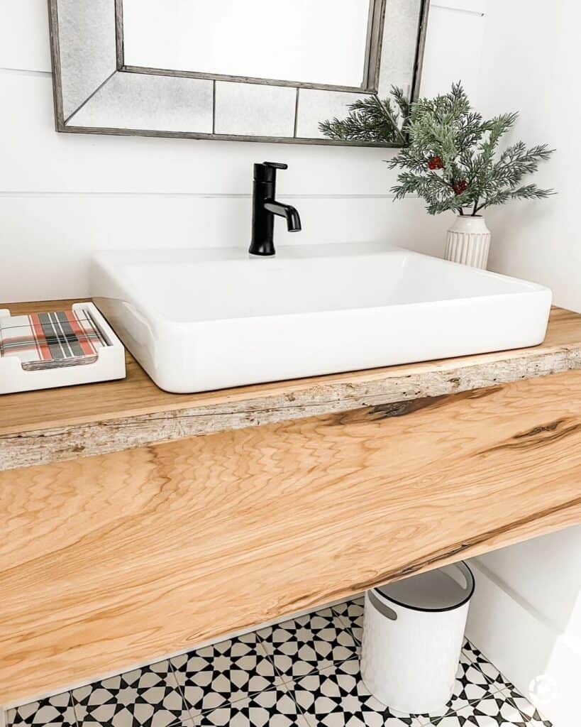 Wall-mounted Vanity With Vessel Sink