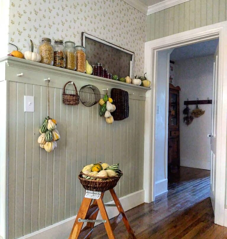 Wallpaper and Wainscoting for a Country Kitchen