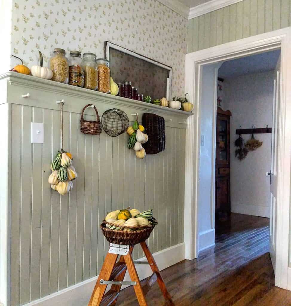 Wallpaper and Wainscoting for a Country Kitchen