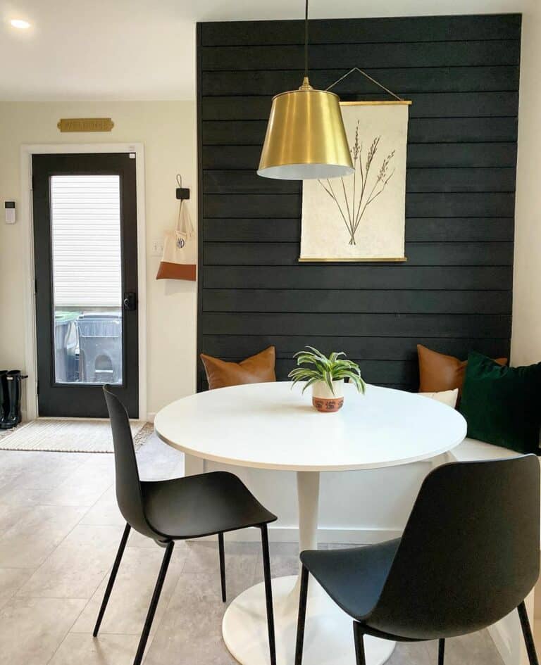 White Cafe Table With Black Chairs