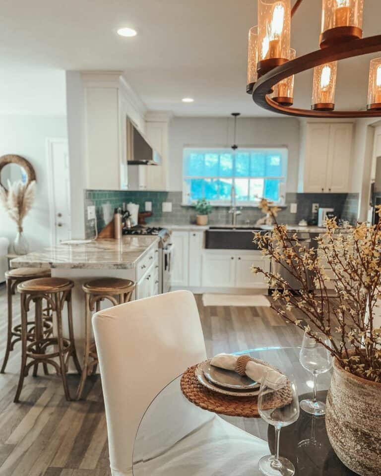 White Kitchen With White Pot Lights - Soul & Lane