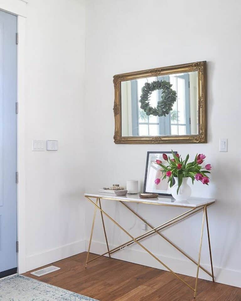White and Gold Modern Console Table