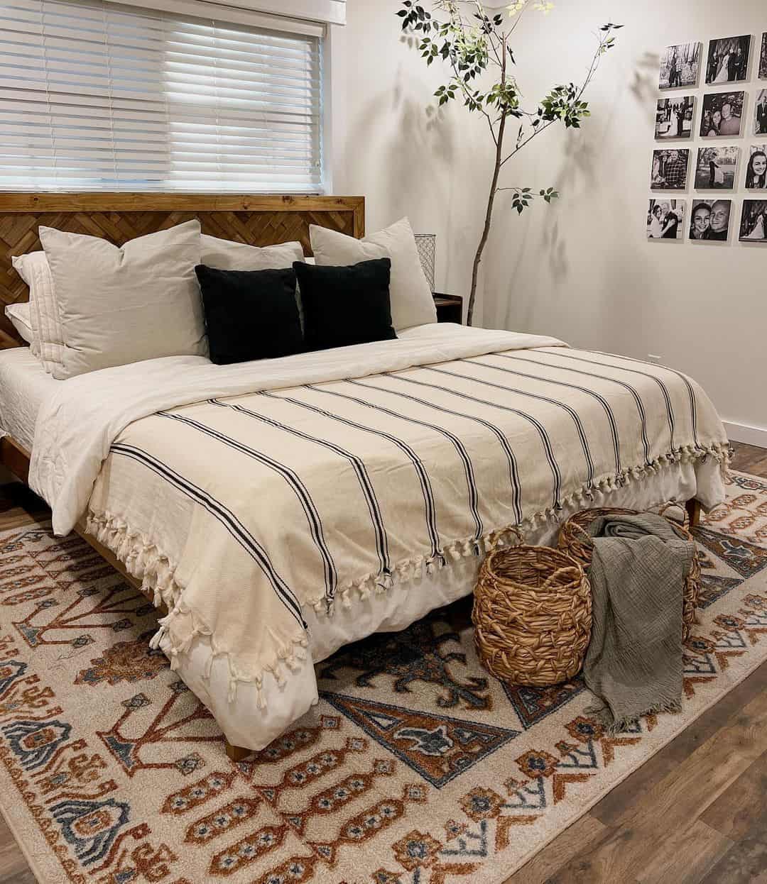 Boho Farmhouse Bedroom With Geometric Rug Soul & Lane
