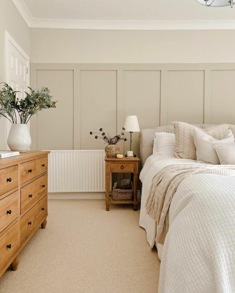 Natural Wood Furniture in a Neutral Bedroom Soul & Lane