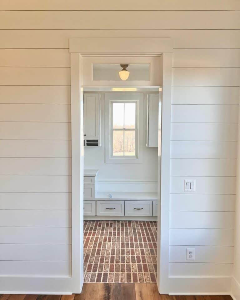 All-white Walls in a Mudroom