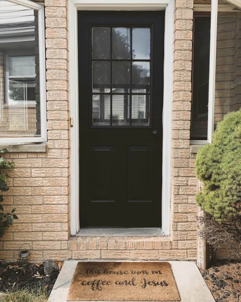 American Backyard With Black Door