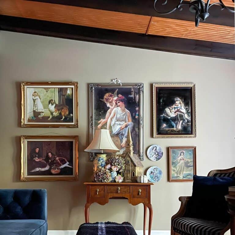 Antique Console Surrounded by Vintage Décor
