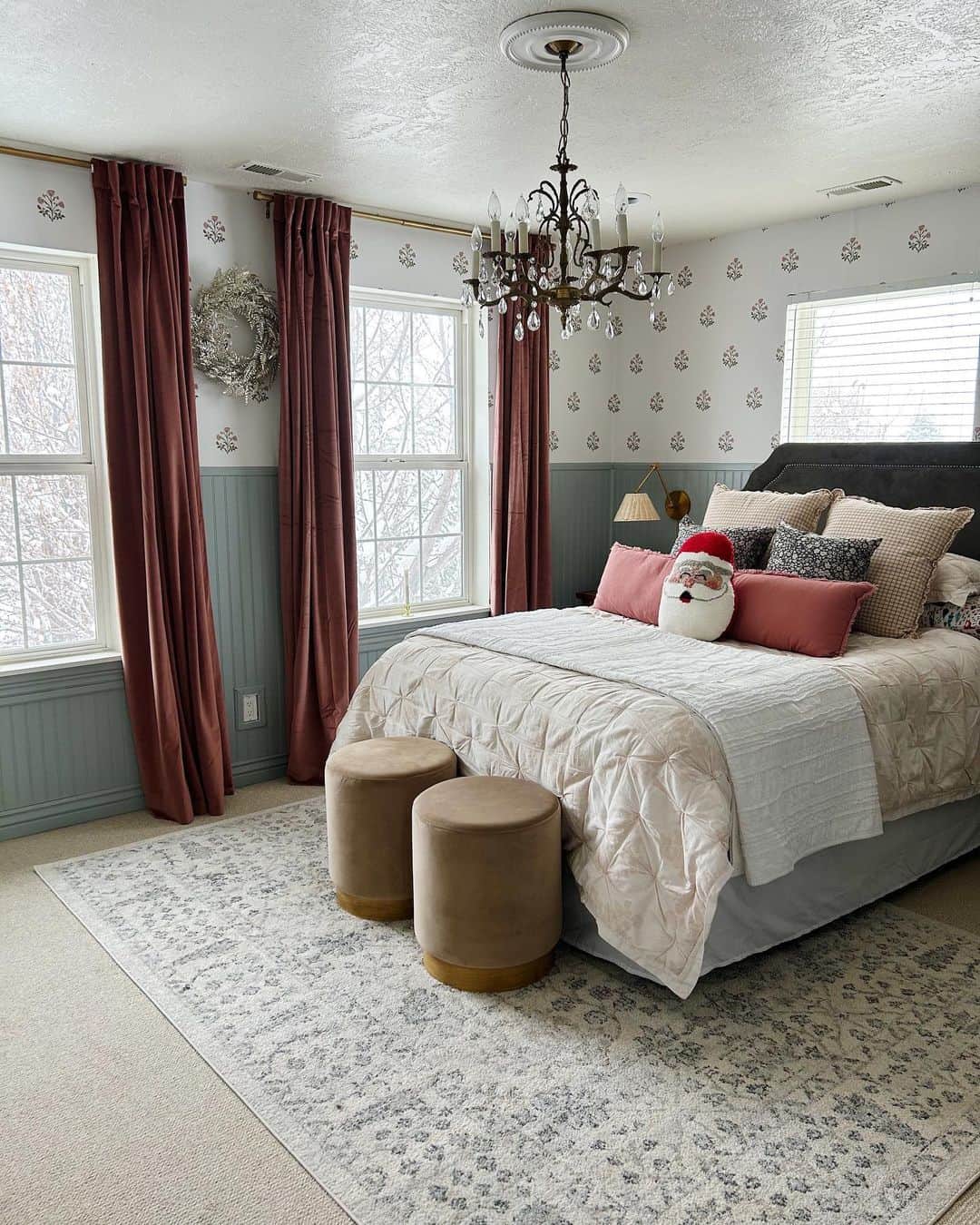 Bedroom With Blue Vertical Shiplap Wall Paneling - Soul & Lane