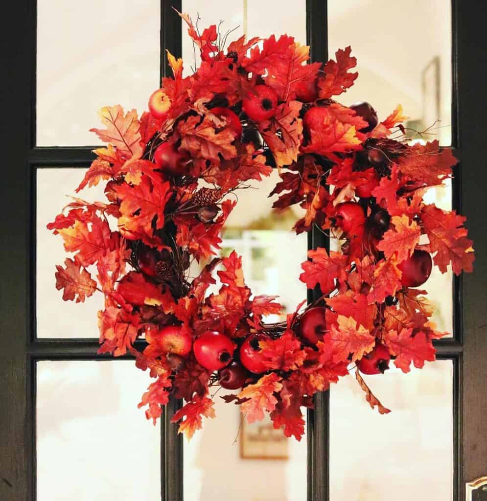 Black Door With Red Crabapple Wreath - Soul & Lane