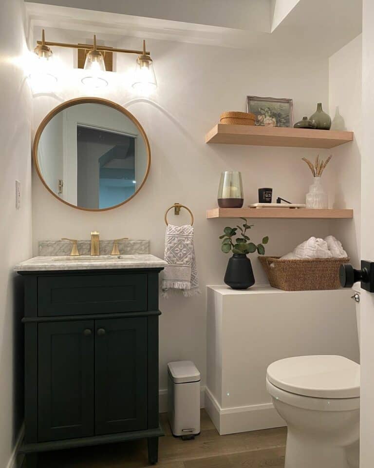 Black and Wood Modern Power Room