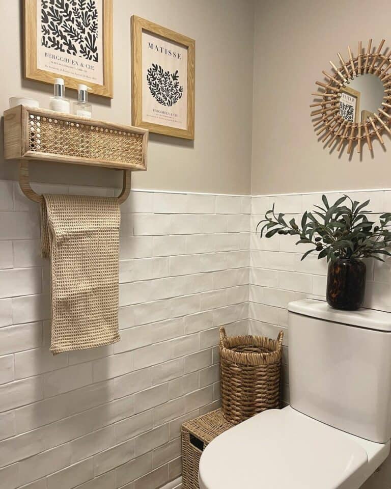 Boho Bathroom With Handmade Tile