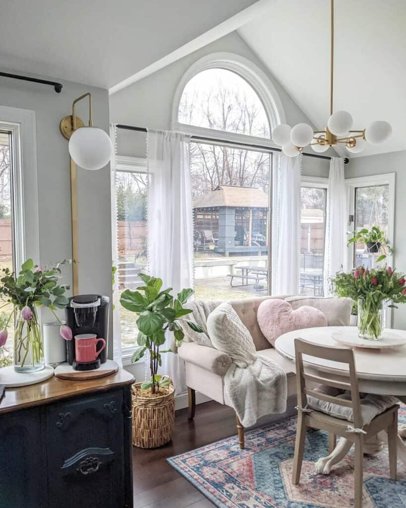 Brass Light Fixtures and Vaulted Ceilings