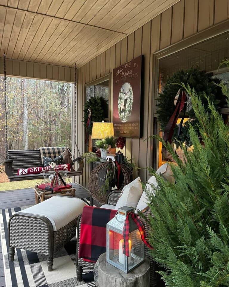 Cabin Christmas Front Porch Ideas