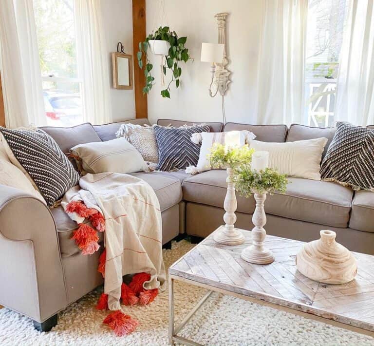 Chevron Coffee Table in Cozy Living Room