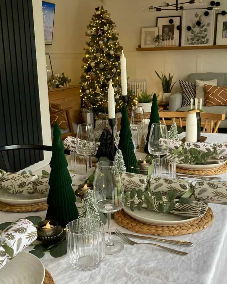 Christmas-themed Dining Room Setting